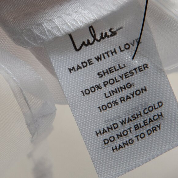 Lulus Dramatic Energy Floral Burnout Balloon Sleeve Mini Dress White Small NWT - Picture 5 of 7